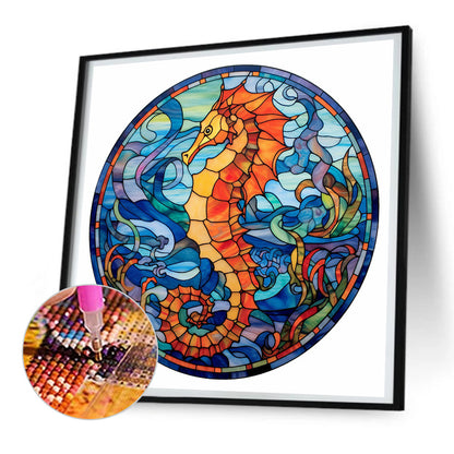 Seahorse Glass Painting - Full Round Drill Diamond Painting 30*30CM