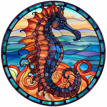 Seahorse Glass Painting - Full Round Drill Diamond Painting 30*30CM