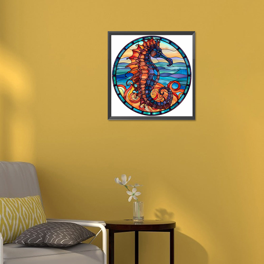 Seahorse Glass Painting - Full Round Drill Diamond Painting 30*30CM