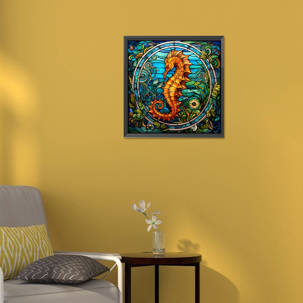 Seahorse Glass Painting - Full Round Drill Diamond Painting 30*30CM