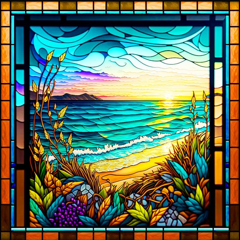 Sea View - Full Round Drill Diamond Painting 30*30CM