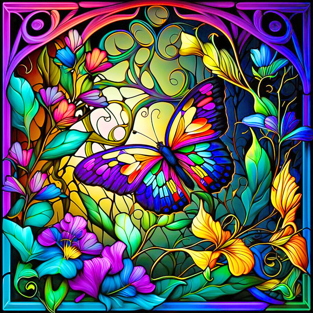 Butterfly - Full Round Drill Diamond Painting 30*30CM