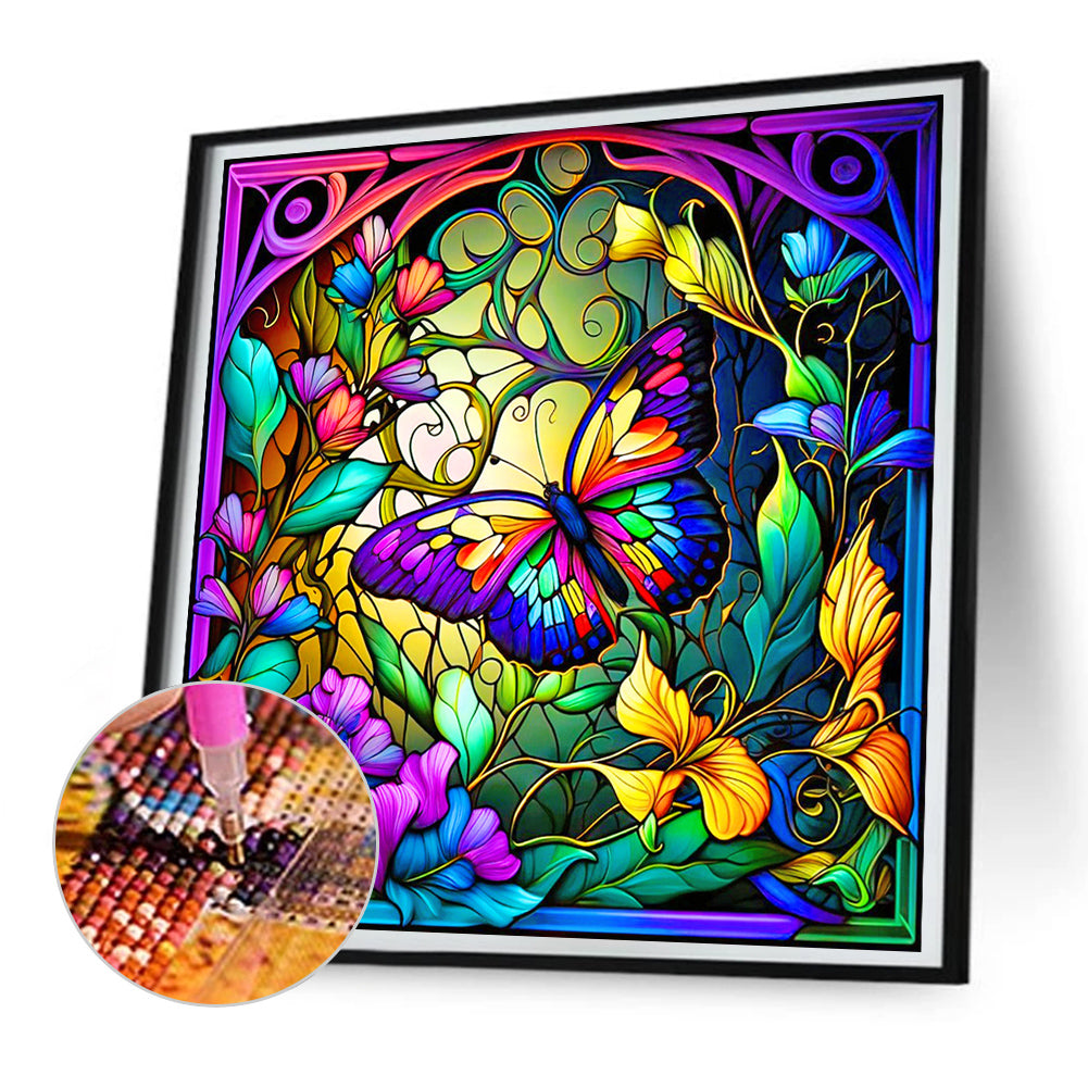 Butterfly - Full Round Drill Diamond Painting 30*30CM