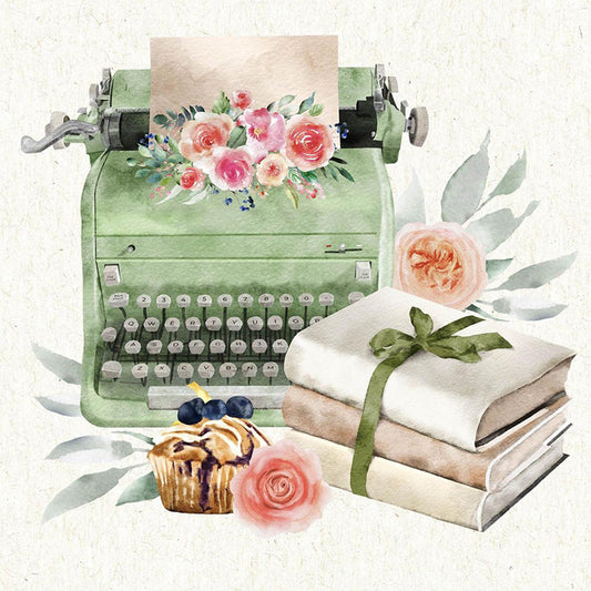 Green Typewriter - Full Round Drill Diamond Painting 30*30CM