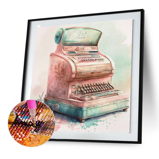 Vintage Typewriter - Full Round Drill Diamond Painting 30*30CM