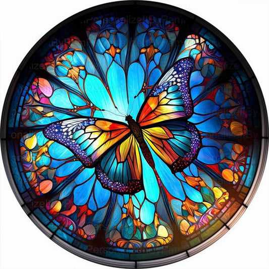 Glass Painted Butterfly - Full Square Drill Diamond Painting 40*40CM