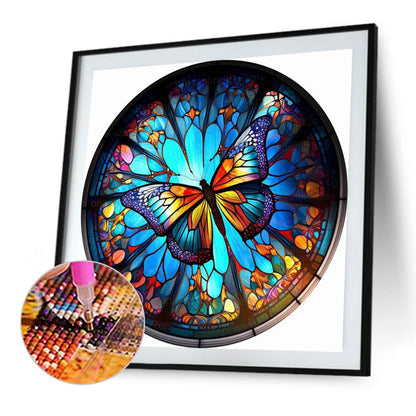 Glass Painted Butterfly - Full Square Drill Diamond Painting 40*40CM