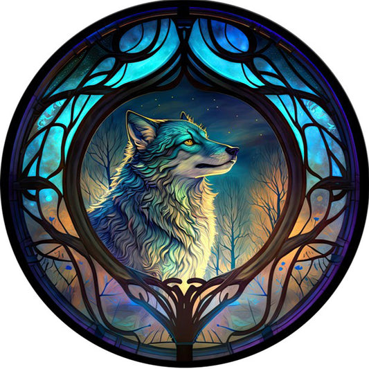 Glass Painted Wolf - Full Square Drill Diamond Painting 40*40CM