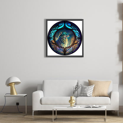 Glass Painted Wolf - Full Square Drill Diamond Painting 40*40CM
