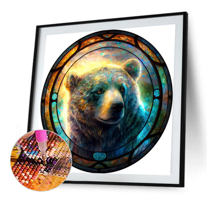 Glass Painted Bear - Full Square Drill Diamond Painting 40*40CM