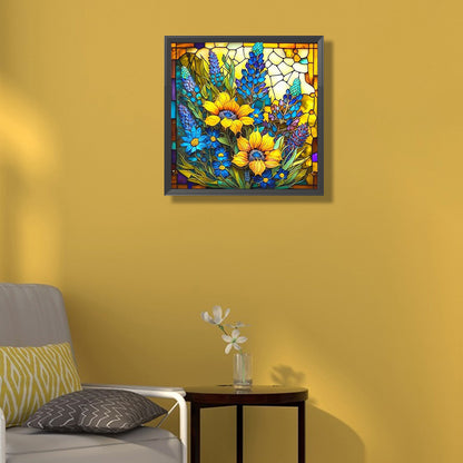 Glass Painting Sunflowers - Full Square Drill Diamond Painting 40*40CM