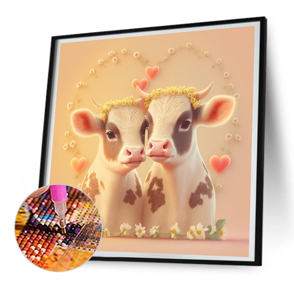 Love The Little Cow - Full Round Drill Diamond Painting 30*30CM