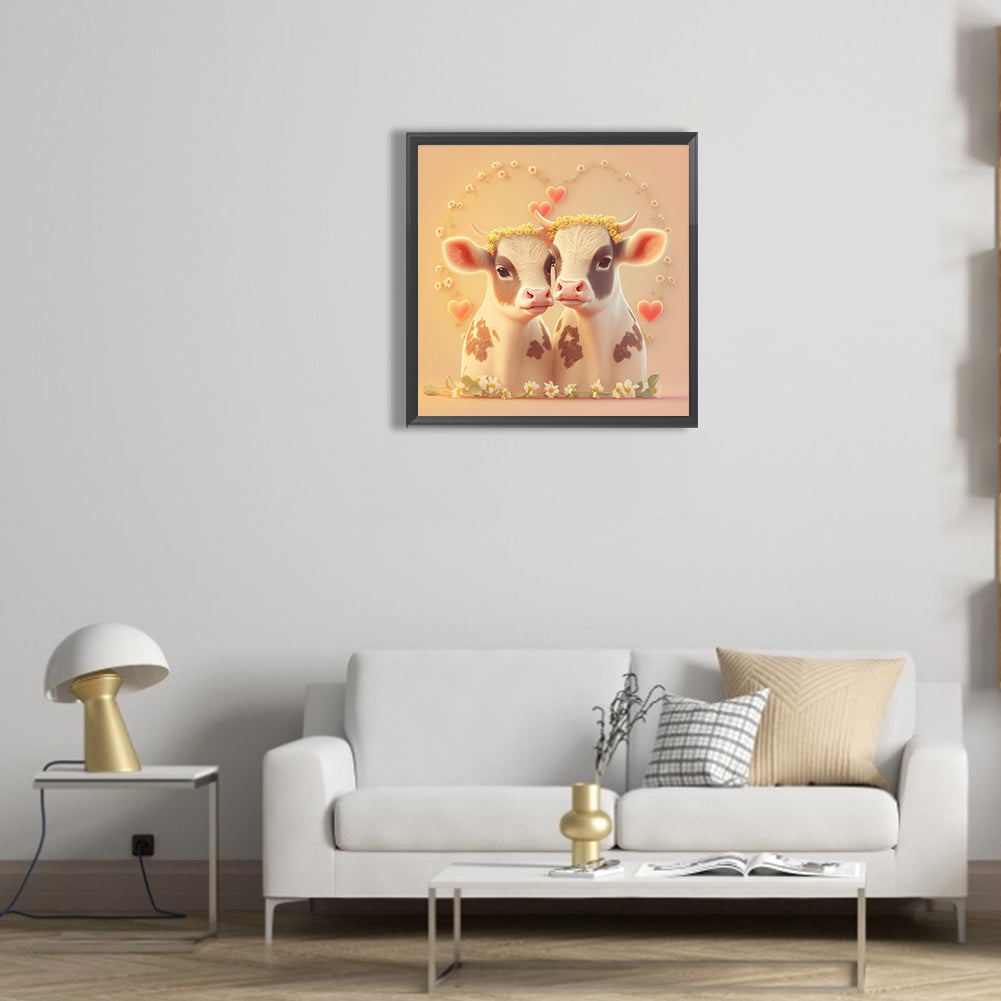 Love The Little Cow - Full Round Drill Diamond Painting 30*30CM