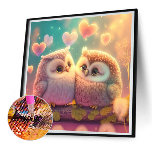 Love Owl - Full Round Drill Diamond Painting 30*30CM