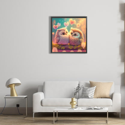 Love Owl - Full Round Drill Diamond Painting 30*30CM