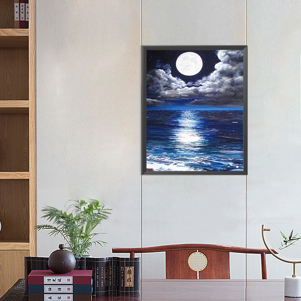 Moonlight Blue Beach - Full Square Drill Diamond Painting 40*50CM