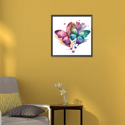 Watercolor Butterfly - Full Round Drill Diamond Painting 30*30CM