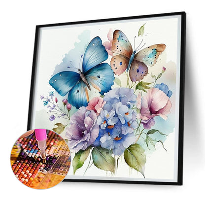 Watercolor Butterfly - Full Round Drill Diamond Painting 30*30CM