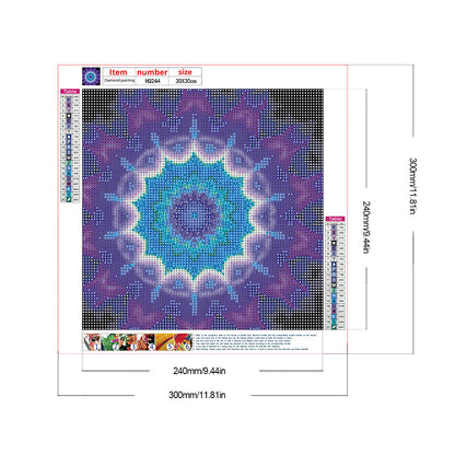 Purple Mandala - Full Round Drill Diamond Painting 30*30CM