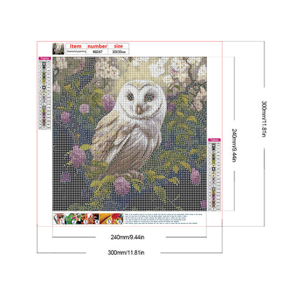 Owl - Full Round Drill Diamond Painting 30*30CM