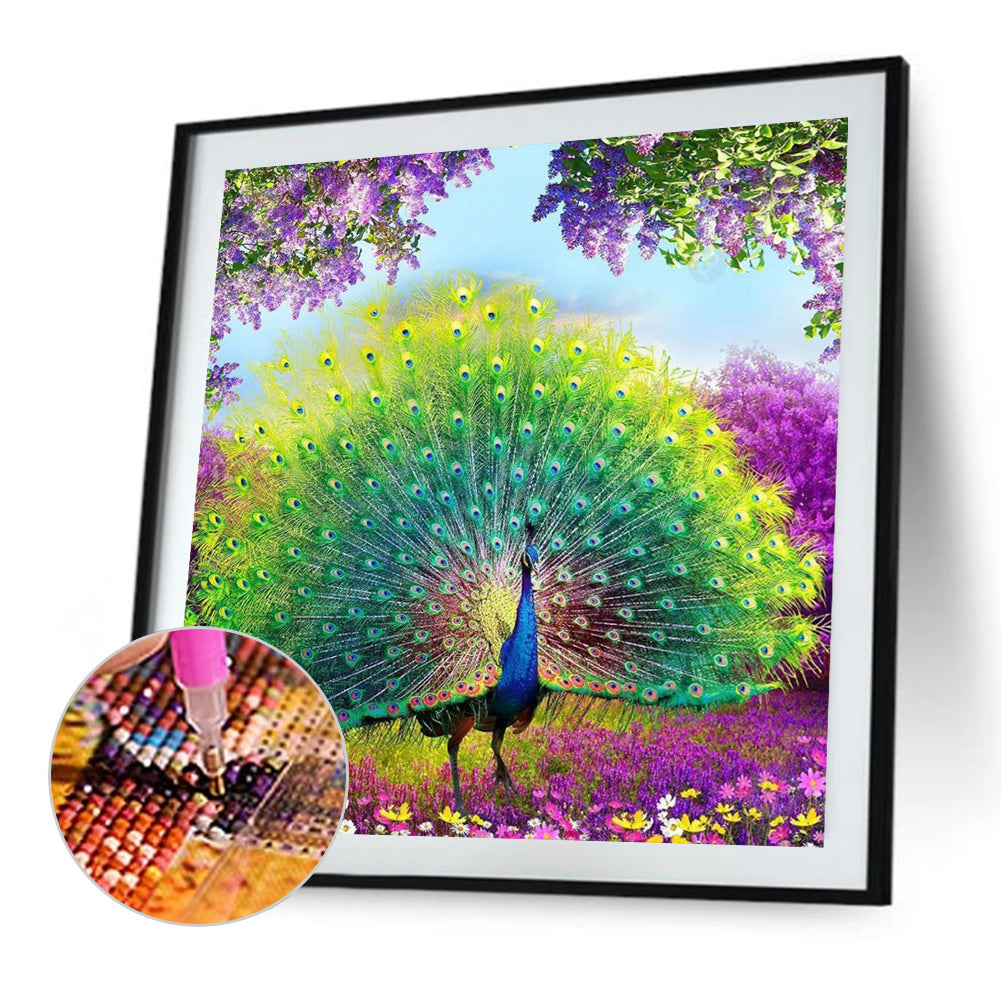 Peacock - Full Round Drill Diamond Painting 40*40CM