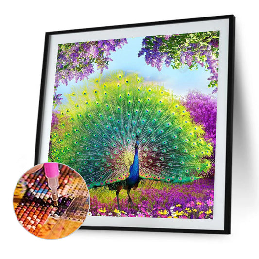 Peacock - Full Round Drill Diamond Painting 40*40CM