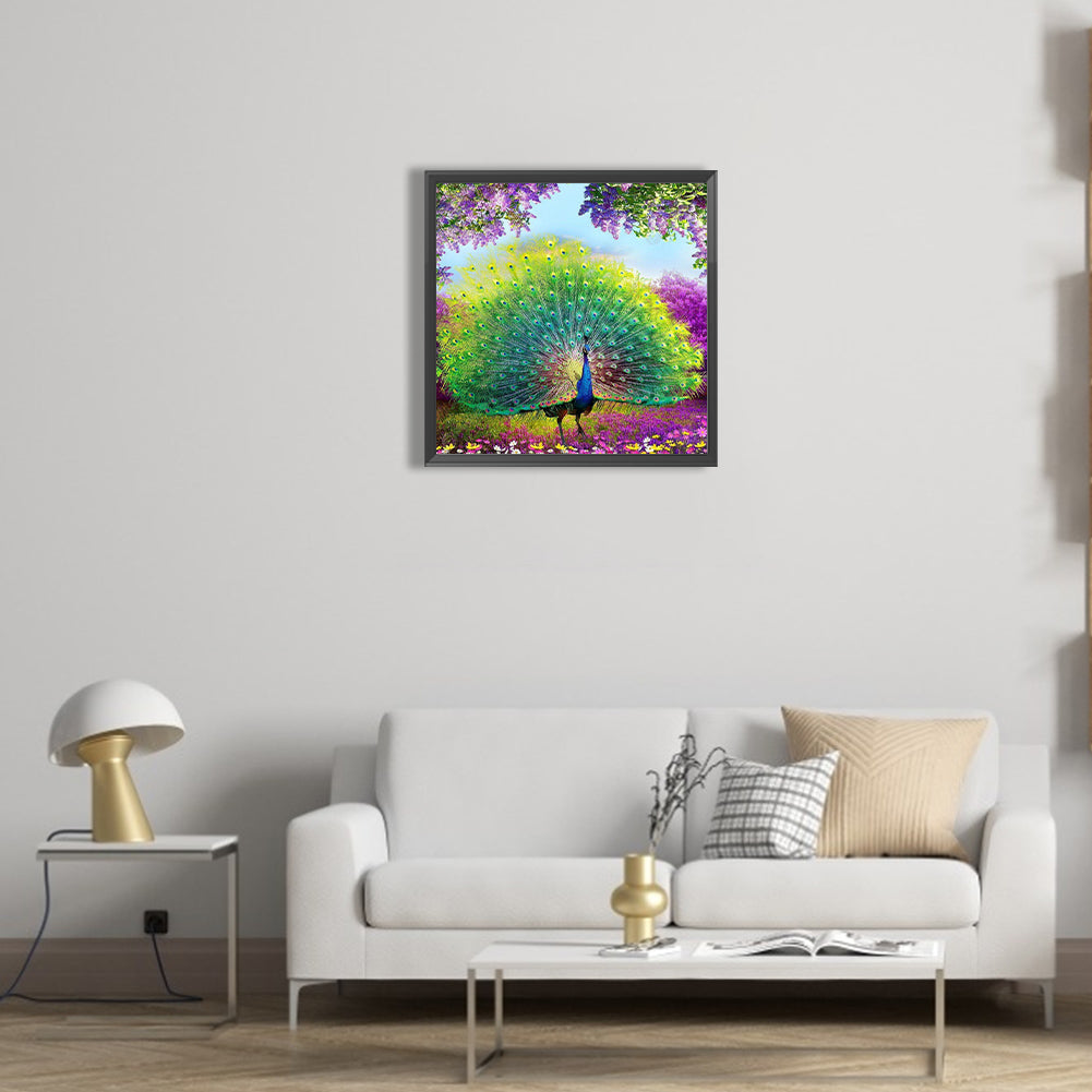 Peacock - Full Round Drill Diamond Painting 40*40CM