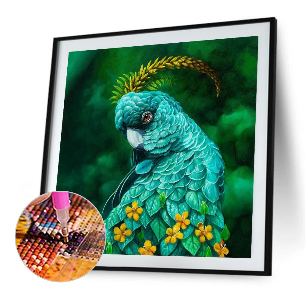 Green Parrot - Full Round Drill Diamond Painting 40*40CM