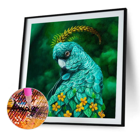 Green Parrot - Full Round Drill Diamond Painting 40*40CM