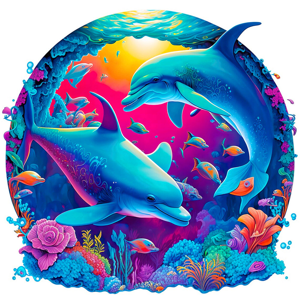 Dolphin - Full Round Drill Diamond Painting 30*30CM