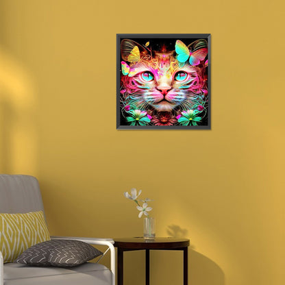 Cat - Full Round Drill Diamond Painting 30*30CM