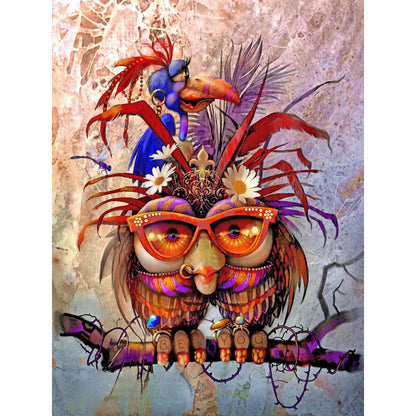 Owl - Full Round Drill Diamond Painting 30*40CM