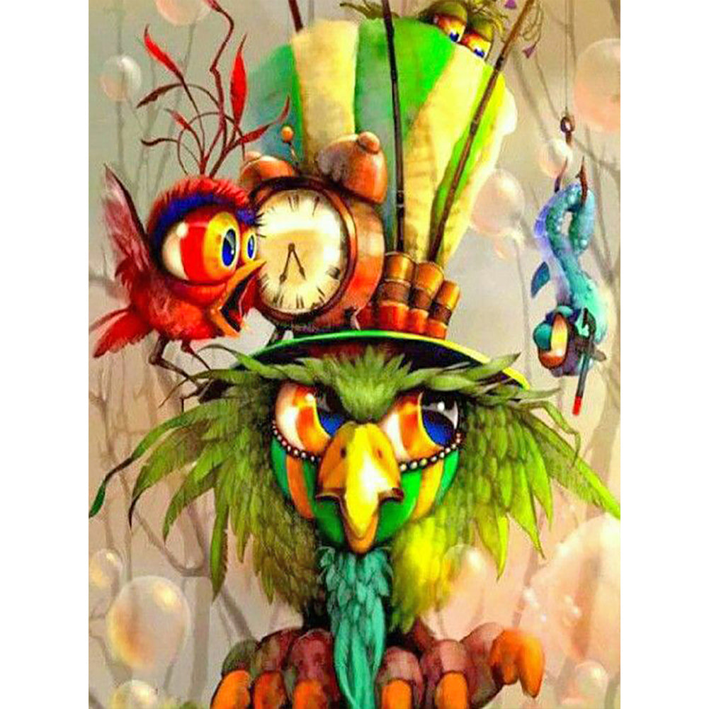 Owl - Full Round Drill Diamond Painting 30*40CM