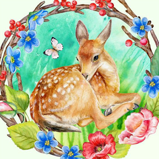 Sika Deer - Full Round Drill Diamond Painting 30*30CM