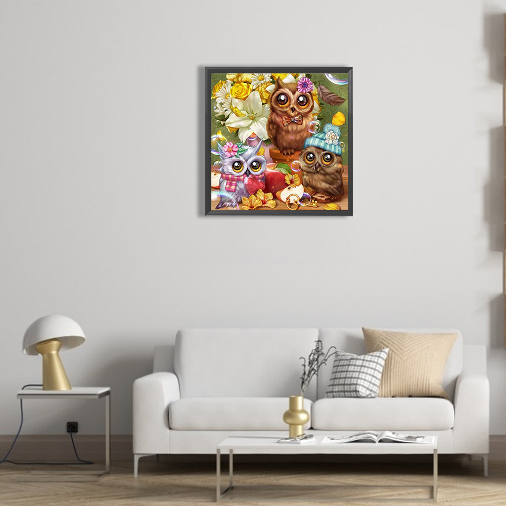 Owl - Full Round Drill Diamond Painting 30*30CM