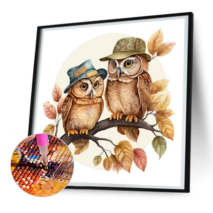 Owl - Full Round Drill Diamond Painting 30*30CM