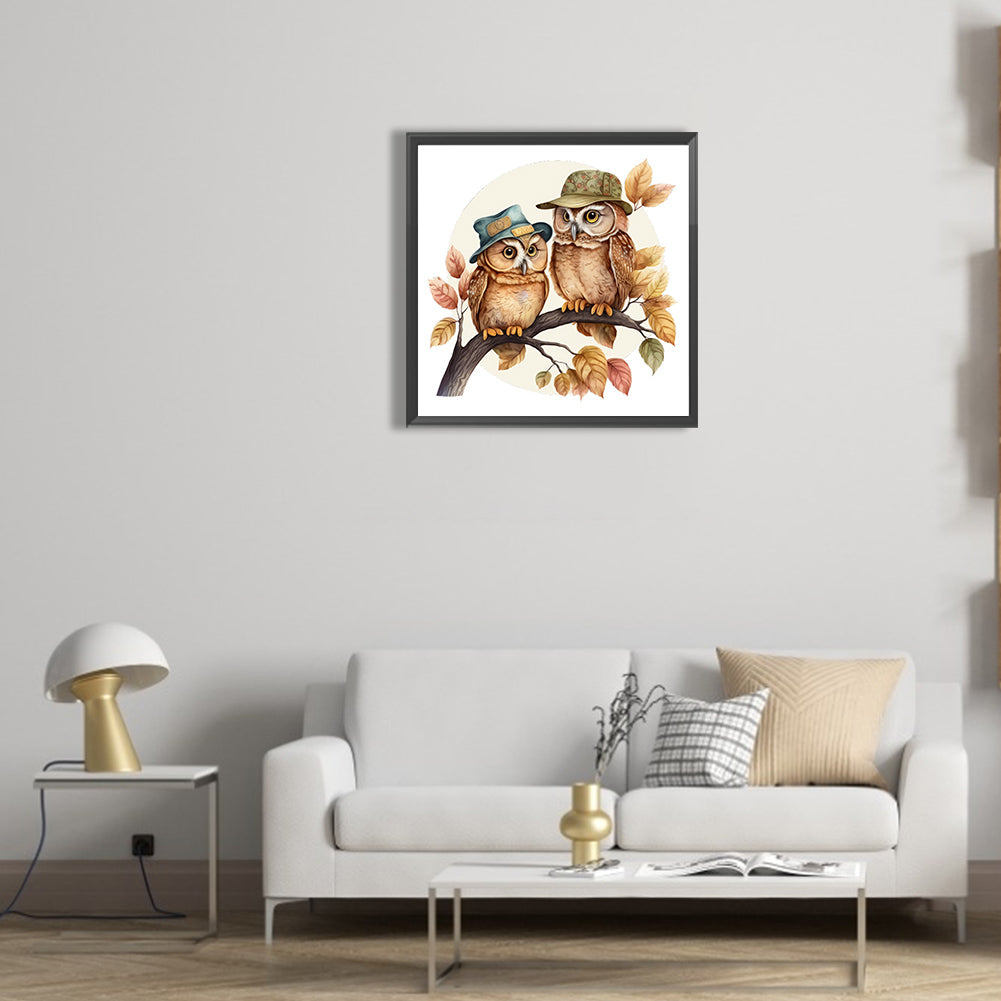 Owl - Full Round Drill Diamond Painting 30*30CM