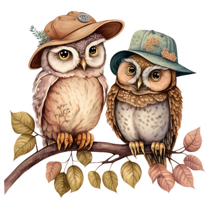 Owl - Full Round Drill Diamond Painting 30*30CM