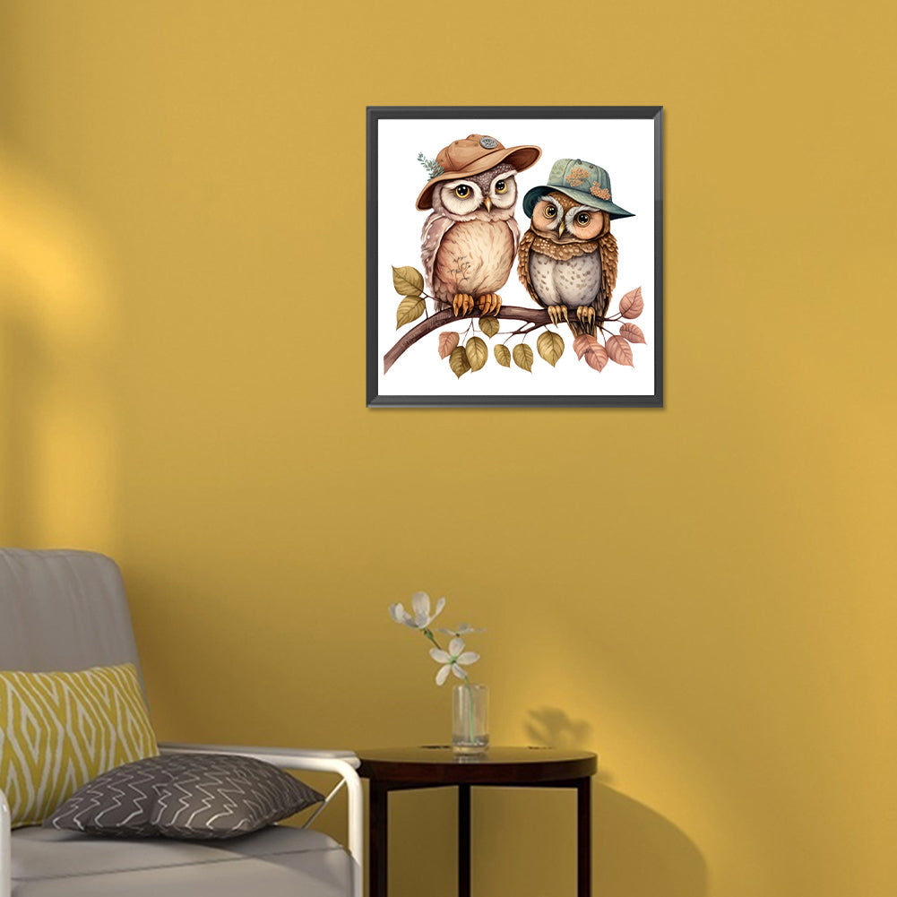 Owl - Full Round Drill Diamond Painting 30*30CM