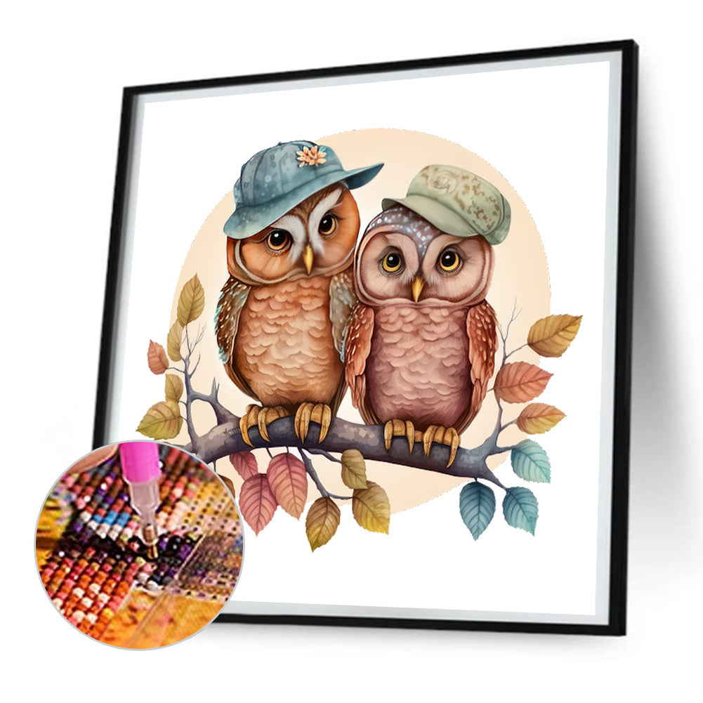 Owl - Full Round Drill Diamond Painting 30*30CM