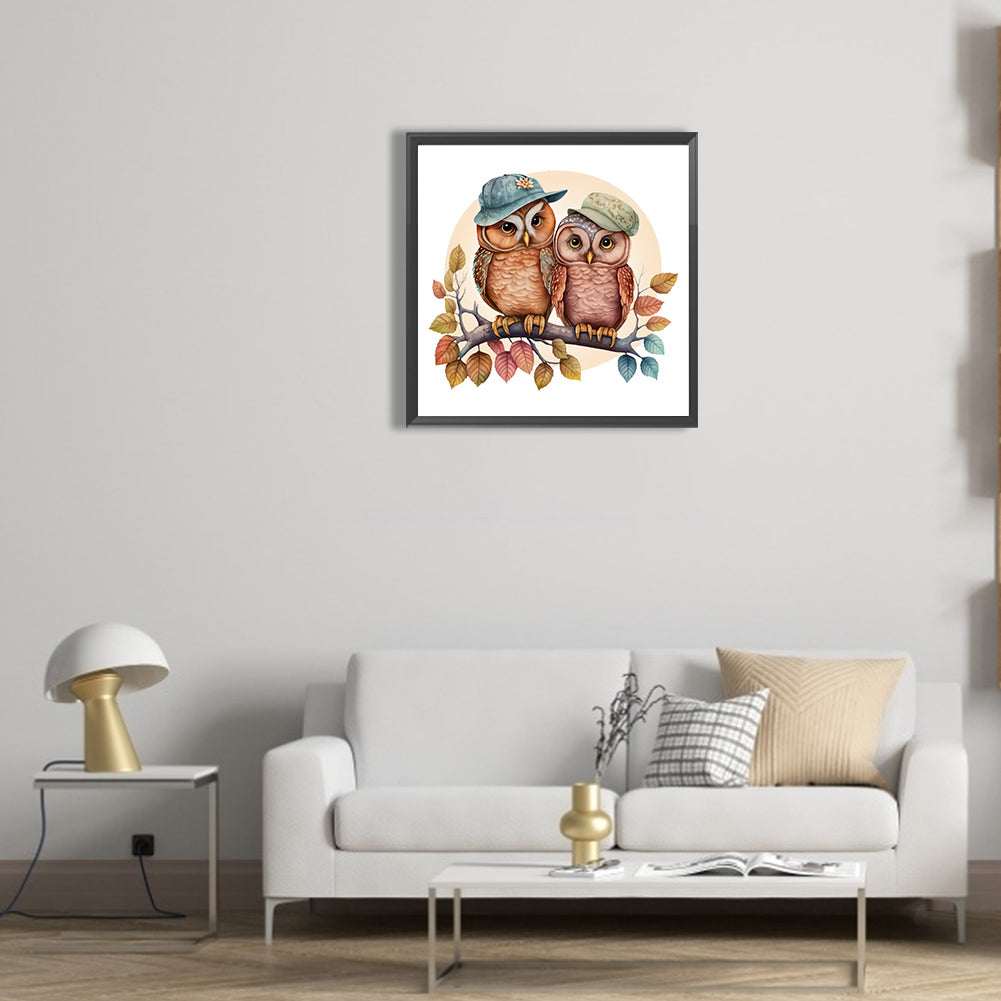 Owl - Full Round Drill Diamond Painting 30*30CM