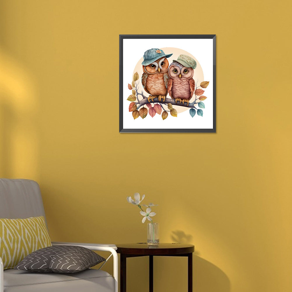 Owl - Full Round Drill Diamond Painting 30*30CM