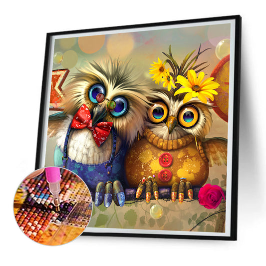 Owl - Full Round Drill Diamond Painting 30*30CM
