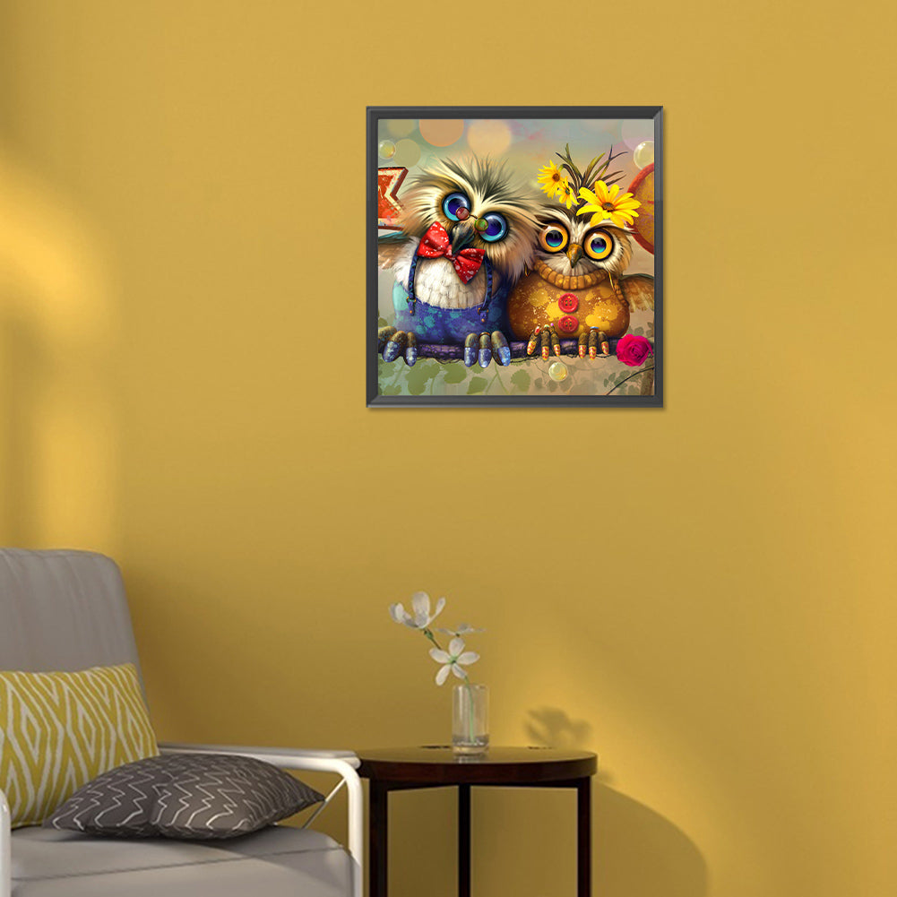 Owl - Full Round Drill Diamond Painting 30*30CM