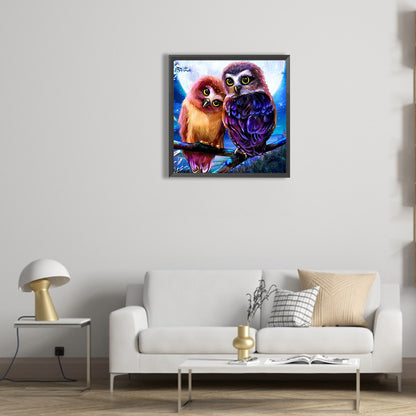Owl - Full Round Drill Diamond Painting 30*30CM