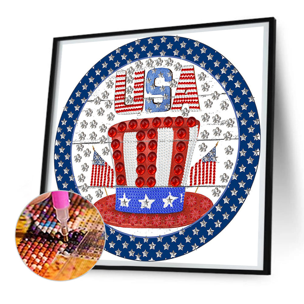 Medal Independence Day - Special Shaped Drill Diamond Painting 30*30CM