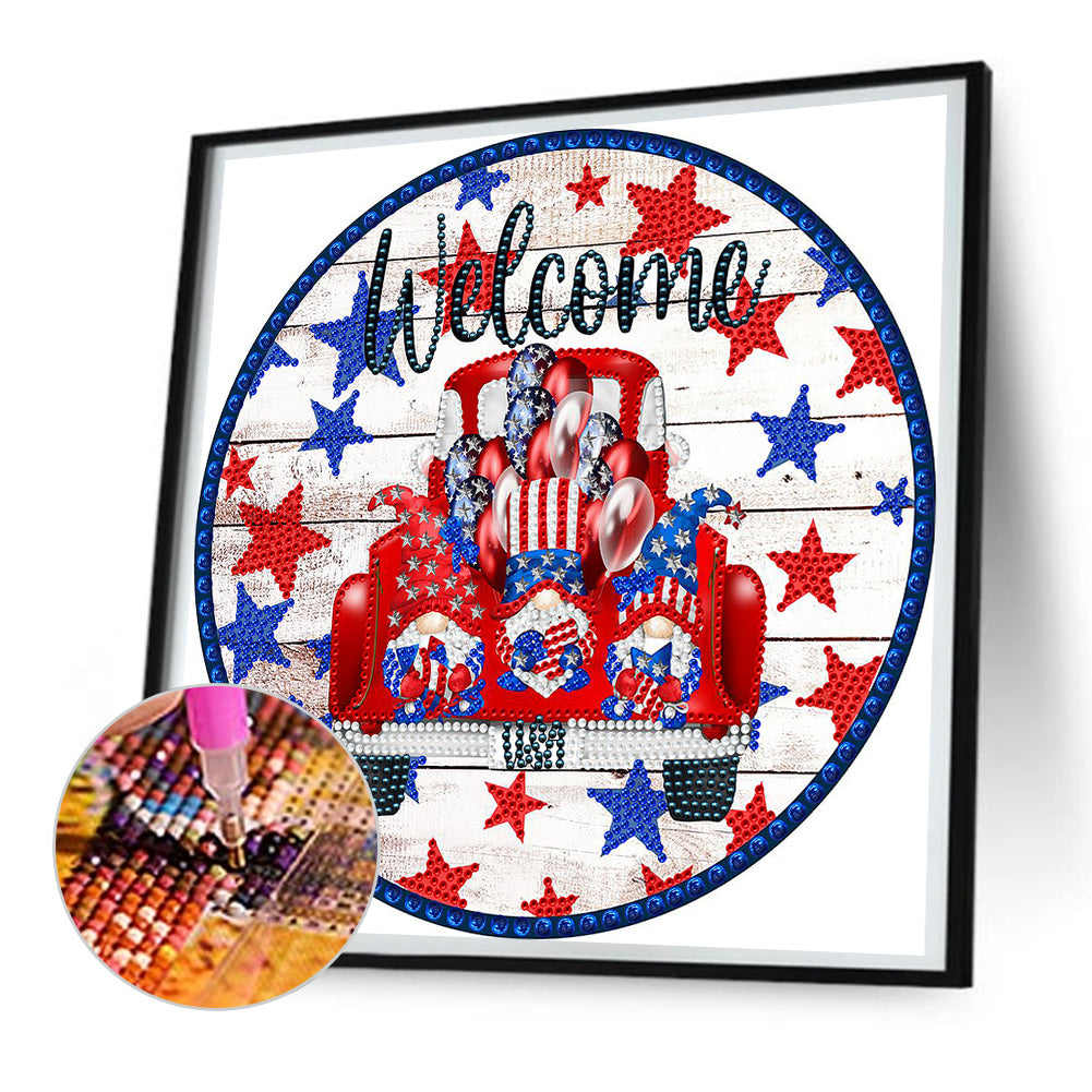 Medal Independence Day - Special Shaped Drill Diamond Painting 30*30CM