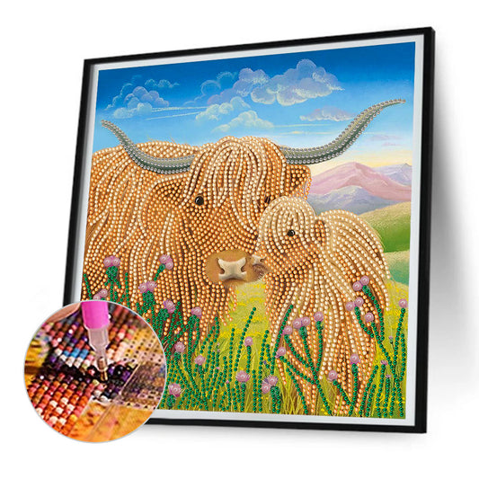 Highland Yak - Special Shaped Drill Diamond Painting 30*30CM