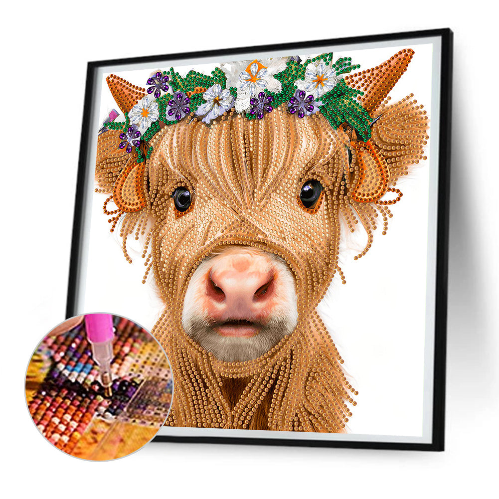 Highland Yak - Special Shaped Drill Diamond Painting 30*30CM