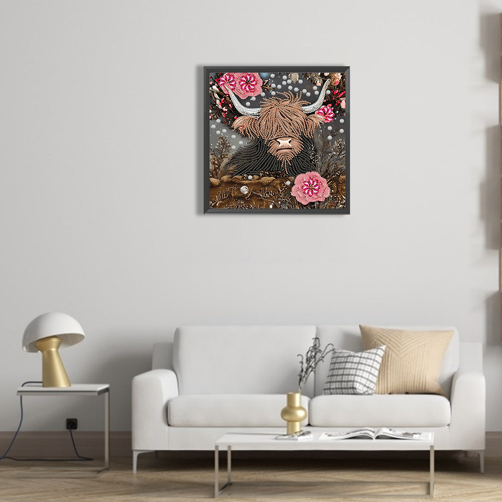 Highland Yak - Special Shaped Drill Diamond Painting 30*30CM